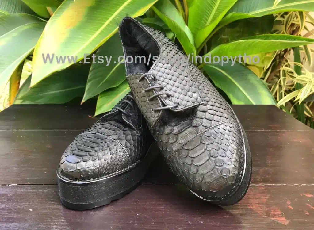 Indopython Black Snakeskin Shoes