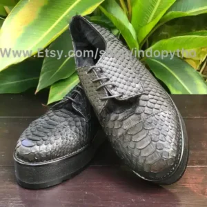 Indopython Black Snakeskin Shoes