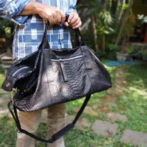 Indopython Black Snakeskin Big Bag