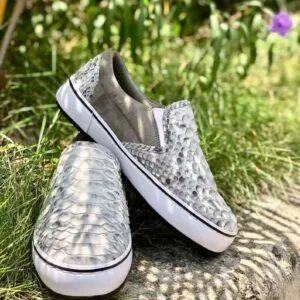 Indopython Black and White Slip On Sneakers