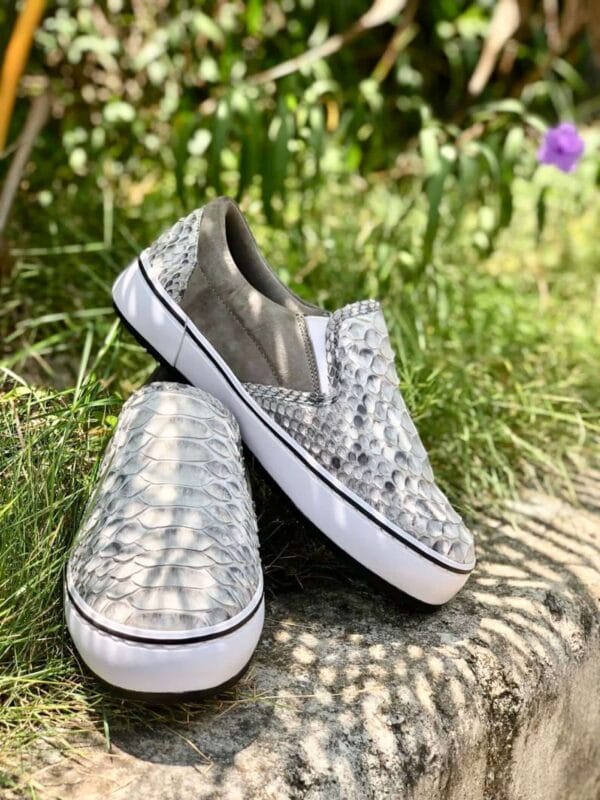 Indopython Black and White Slip On Sneakers