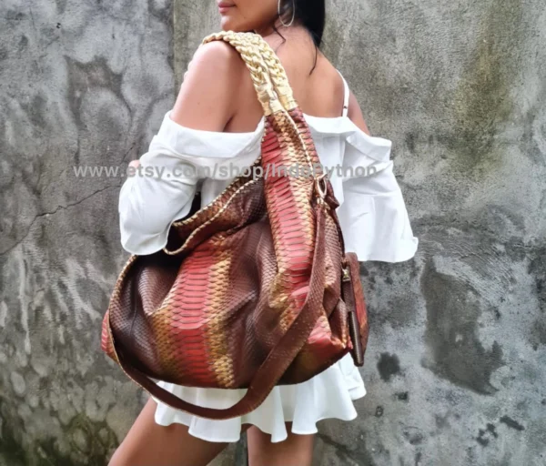 Brown Gold Hobo Bag