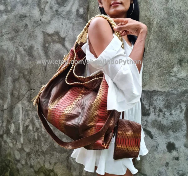 Brown Gold Hobo Bag