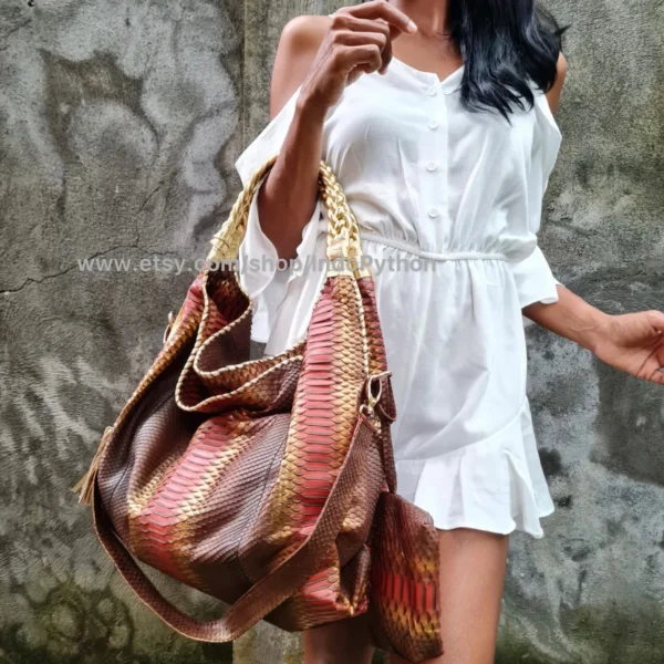 Brown Gold Hobo Bag