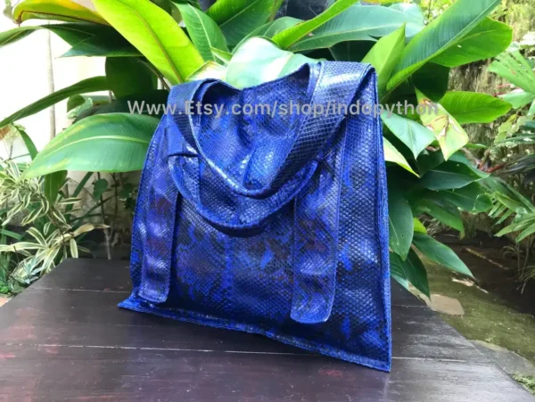 Square Blue Hobo Bag from Indo Python Store