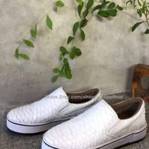 Indopython White Slip On Sneakers