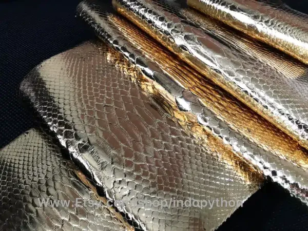 gold python leather