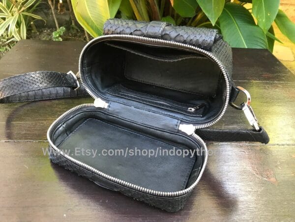 Black Python Bag For Men