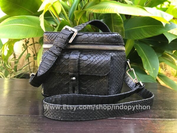 Black Python Bag For Men