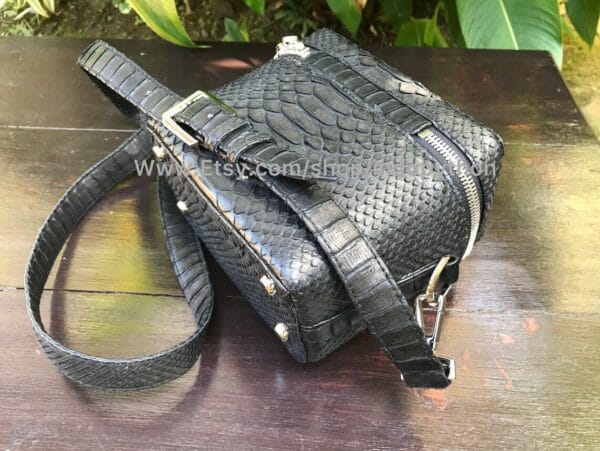 Black Python Bag For Men