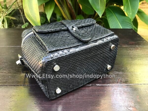 Black Python Bag For Men