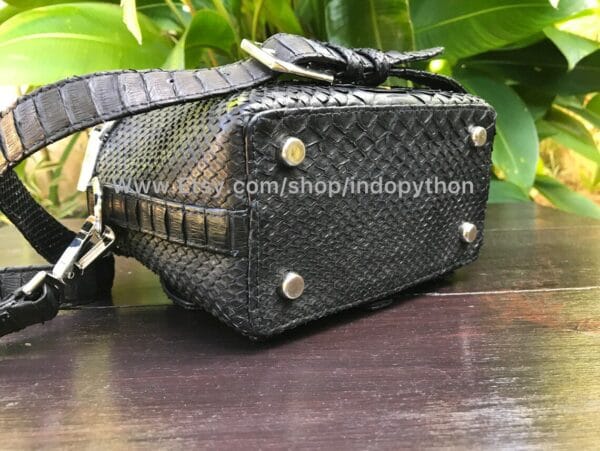 Black Python Bag For Men