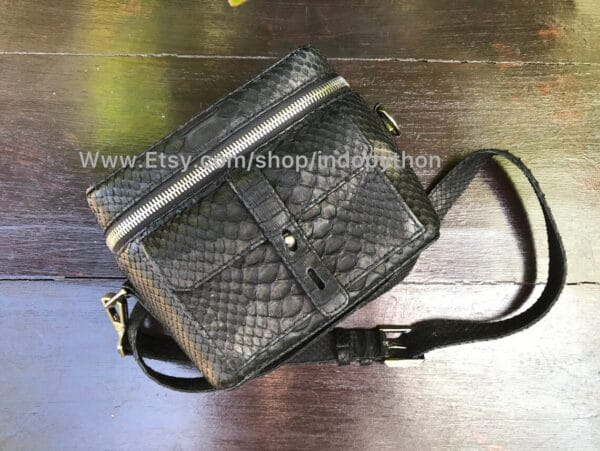 Black Python Bag For Men