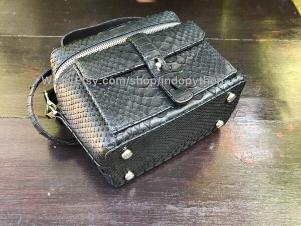 Black Python Bag For Men