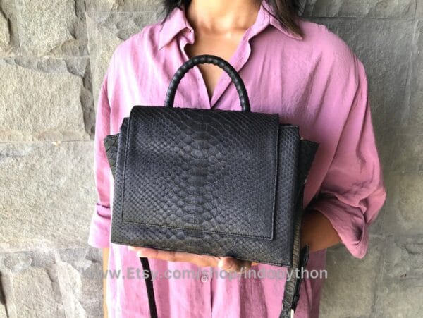 Black Snakeskin Handbag