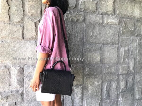 Black Snakeskin Handbag