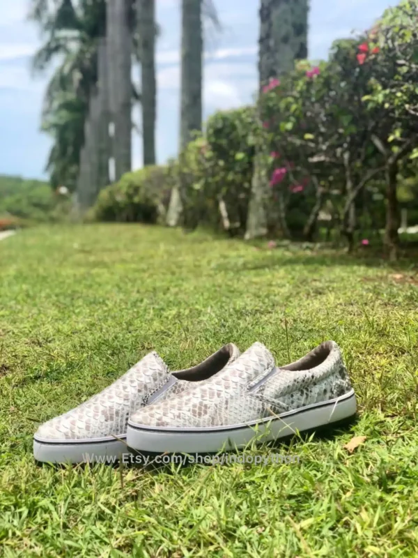 Indopython Black and White Snakeskin Sneakers