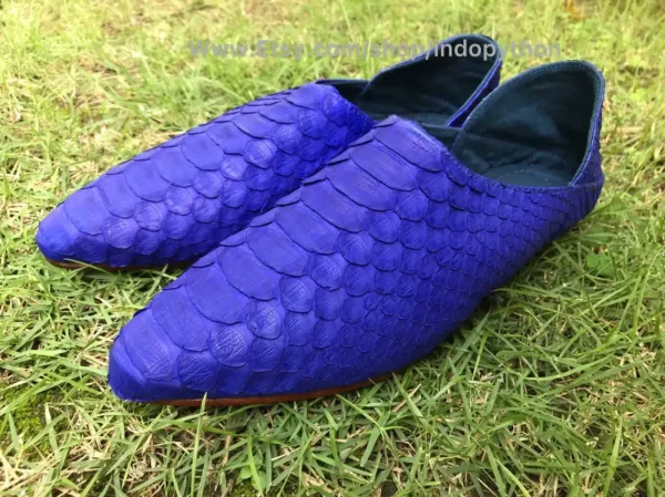 Indopython Blue Slip On Shoes