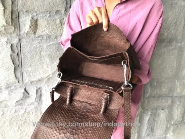 Brown Python Leather Bag