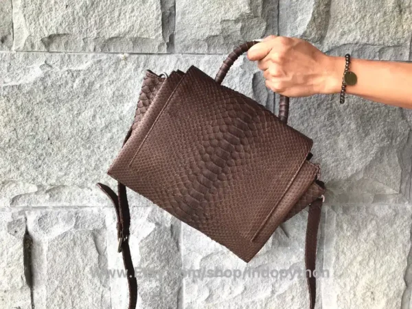 Brown Python Leather Bag