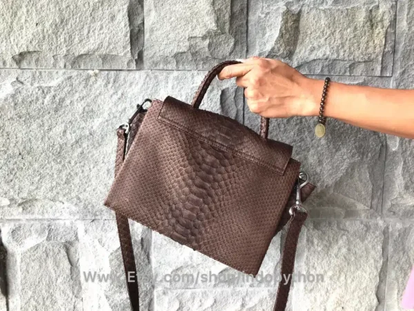 Brown Python Leather Bag