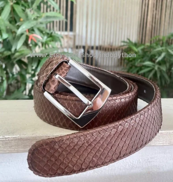 Indopython Brown Snakeskin Belt