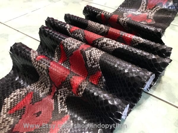 Black and Red Python Leather - Image 2