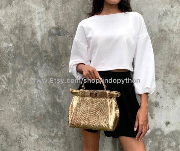 Gold Python Handbag