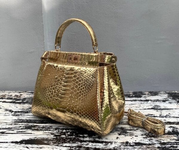 Gold Python Handbag