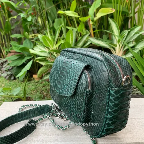 Green Python Sling Bag