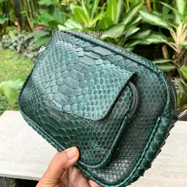 Green Python Sling Bag