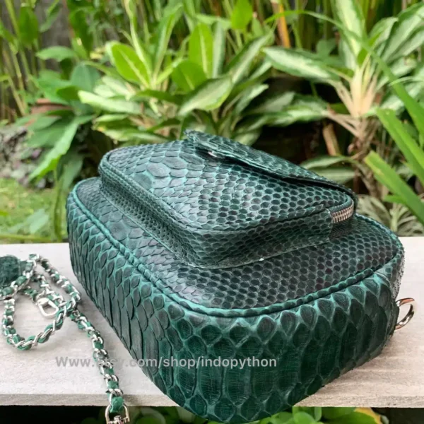 Green Python Sling Bag