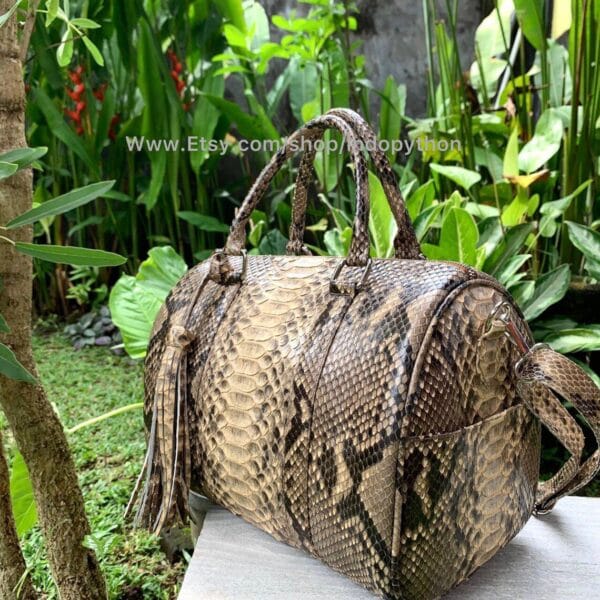 Light Brown Python Handbag