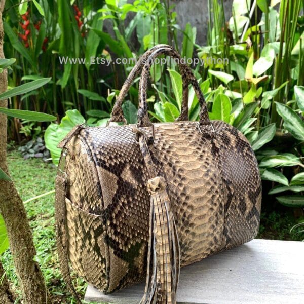 Light Brown Python Handbag