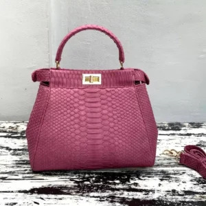Indopython Maroon Python Handbag