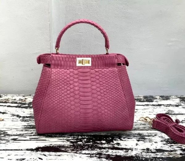 Indopython Maroon Python Handbag