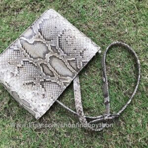 Natural snakeskin medium-size bag from Indo Python Store
