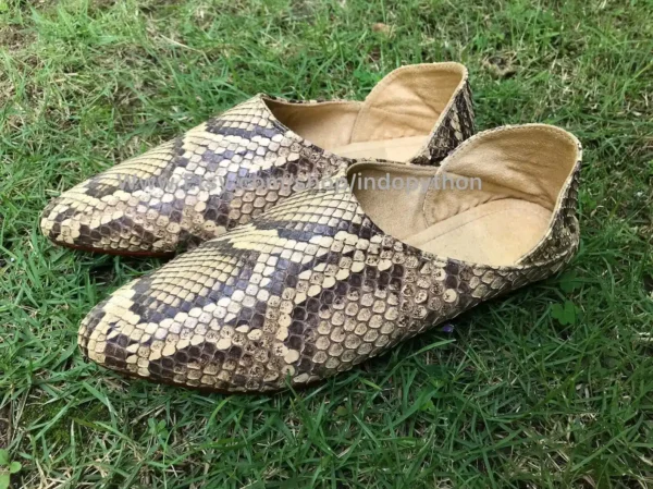 Indopython Natural Color Snakeskin Slip Ons