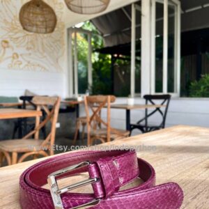 Indopython Pink Snakeskin Belt Womens