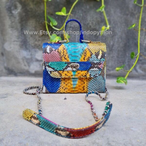 Rainbow Multicolor Python Purse