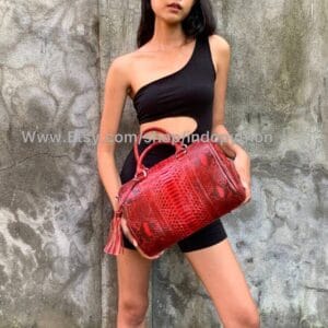 Red and black medium size bag from Indo Python Store