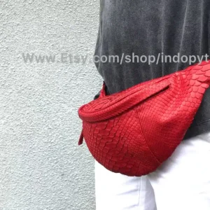 Red waist bag from Indo Python Store