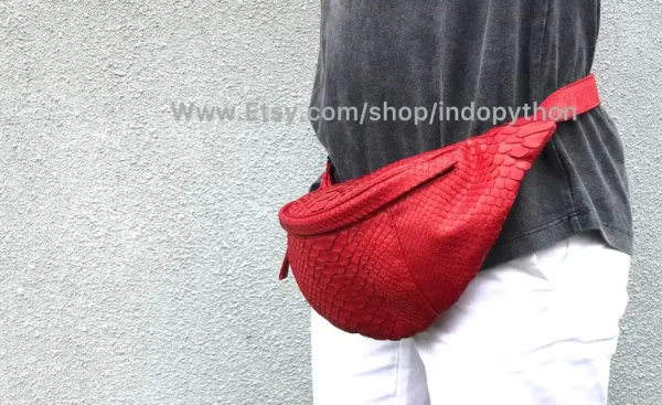 Red waist bag from Indo Python Store