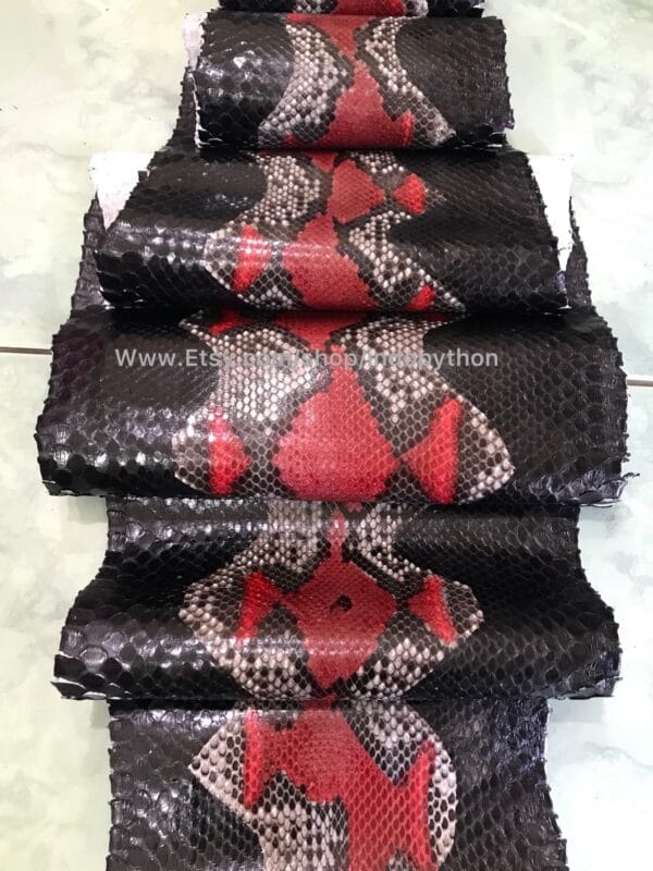 Black and Red Python Leather - Image 9