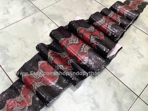 Black and Red Python Leather - Image 10