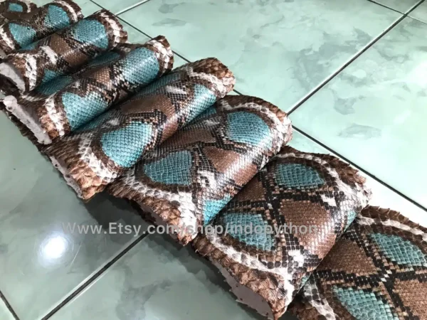 Indopython Brown and Blue Multicolor Snakeskin