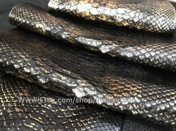 Indopython Black Gold Python Leather