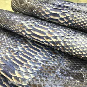 Indopython Blue Natural Snakeskin