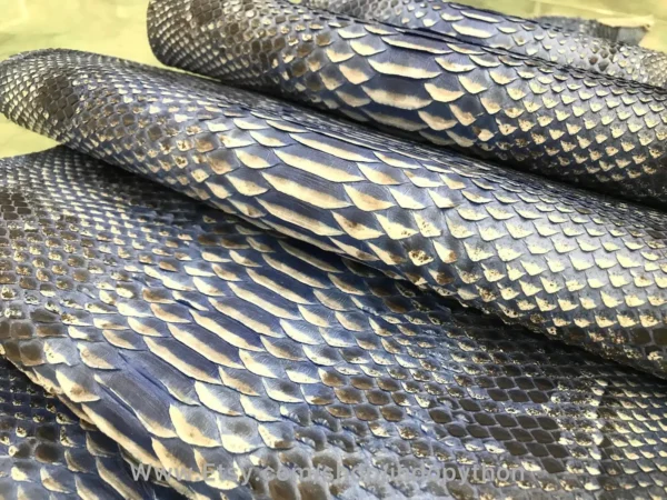 Indopython Blue Natural Snakeskin