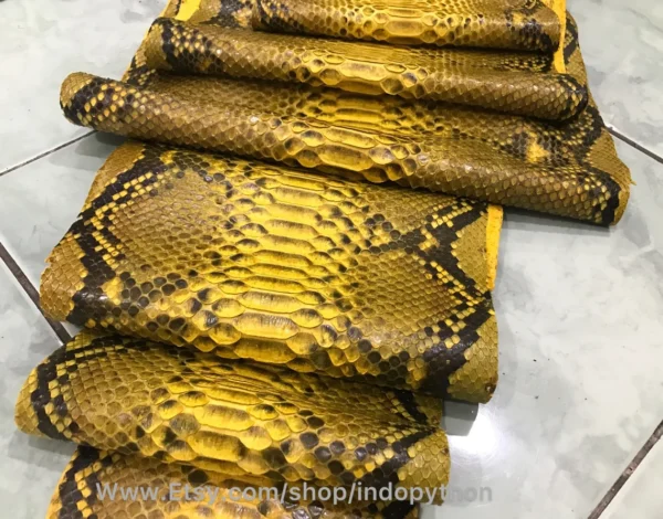 Yellow Python Leather